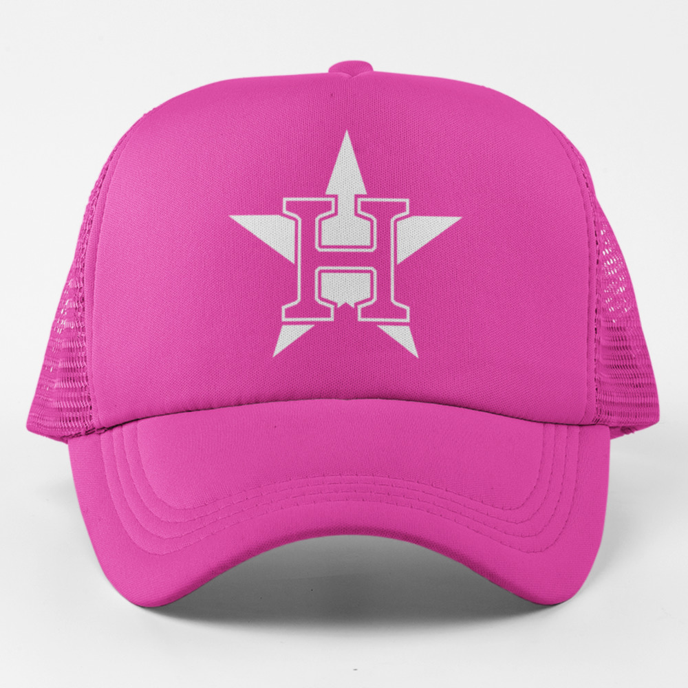 NEW Houston Astros Star H Foam Trucker Snapback Hat HOT PINK